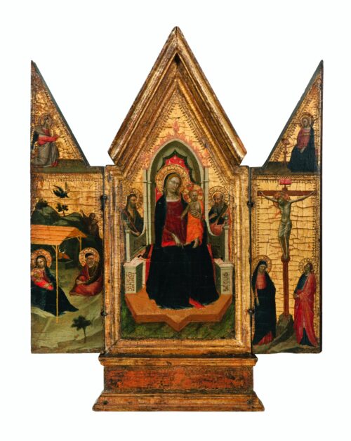 Madonna col Bambino, Natività e Crocifissione (sportelli laterali) - immagine dell'opera